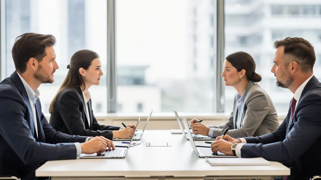 Professionnels adultes attentifs lors d'une session de formation continue